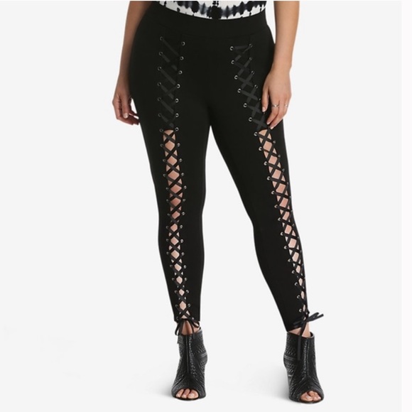 Premium Ponte Laceup Pixie Pant Black 